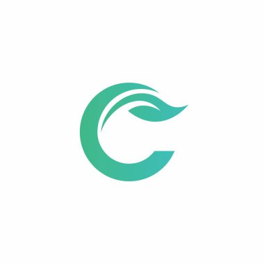 C Yaprağı Logo Tasarımı. C harfi Doğa Logosu
