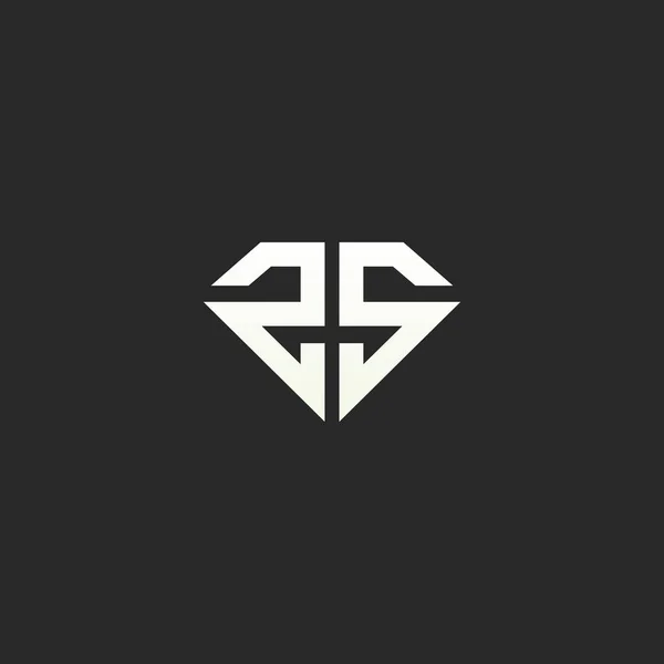 Ssダイヤモンドロゴデザイン レター — ストックベクタ