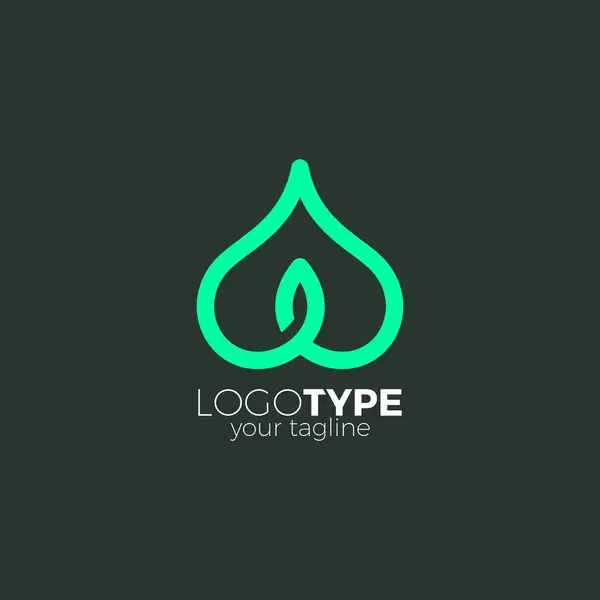 Diseño Del Logo Leaf Love Eco Logo Logo Hoja Crecimiento Ilustración de stock