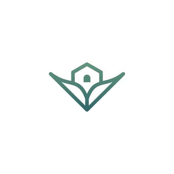 Lettre Logo Leaf Home Logo Maison Écologique — Image vectorielle