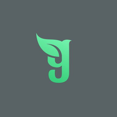 G Yaprak Logo Vektörü. G harfi doğa. 