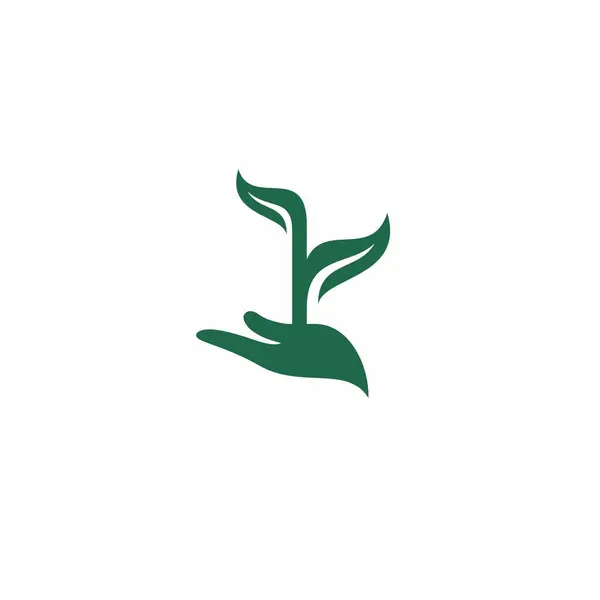 Hoja Logotipo Mano Planta Árboles Logo Vector — Archivo Imágenes Vectoriales