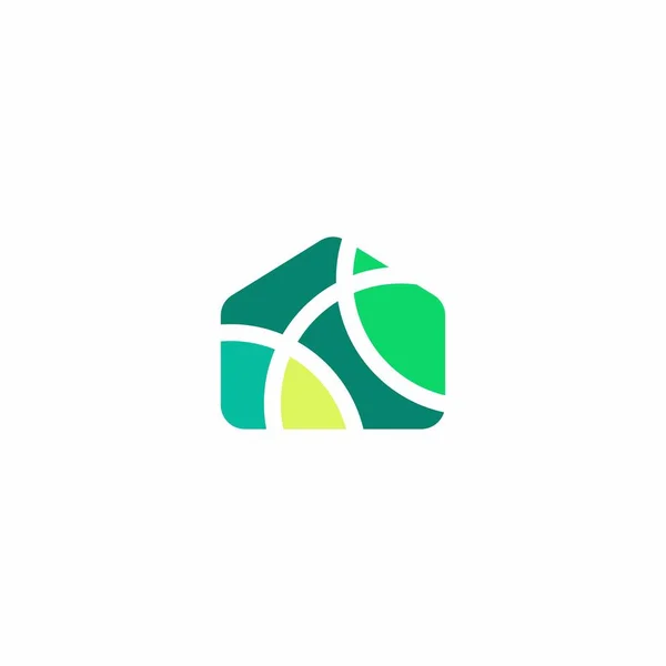 Inicio Diseño Logo Ecológico Logotipo Del Hogar Abstracto — Archivo Imágenes Vectoriales