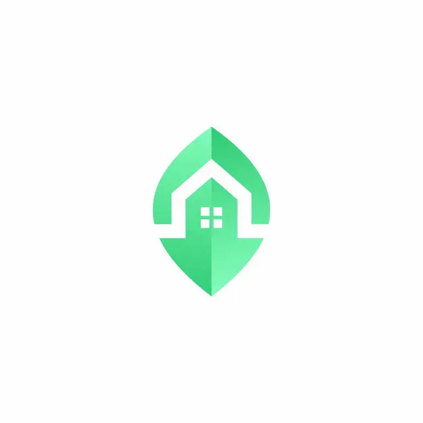 Leaf Home Logo Design Eco House Vector — Stock Vector