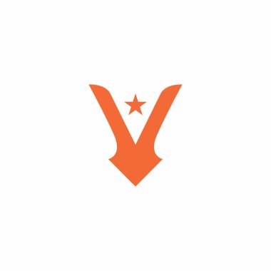 V Yıldız Logo Vektörü. Logo markantanız için baş harfi V