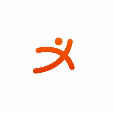 X-Run People Logosu. X harfi çalışan logo