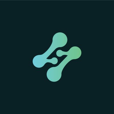 S Partikülleri Logosu. S Harfi Teknoloji Logosu