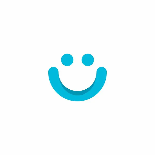 Gülümse Simge Logosu Mavi Renkli