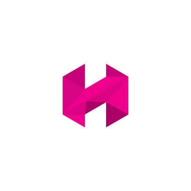Pembe Renkli H-Hexagon Logosu Basit