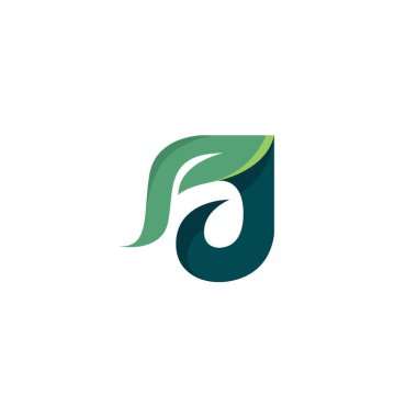 Organik Yaprak Harfi A logosu. Baş Yaprak Logosu
