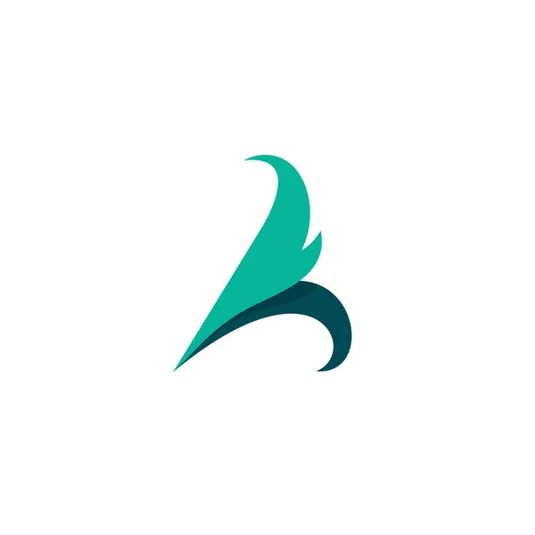 Lettre Plume Logo Simple Logo Initial — Image vectorielle