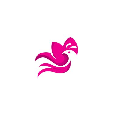 tavuskuşu logosu pembe renkli soyut tasarım