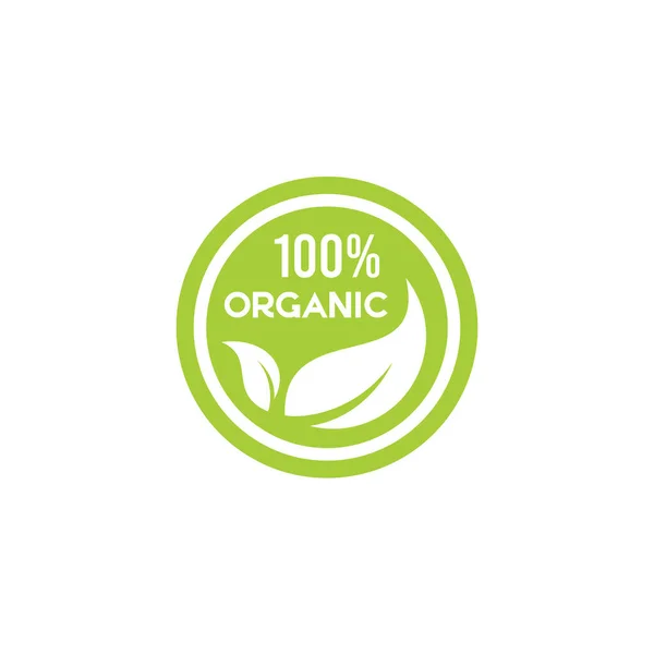 Símbolo Logotipo Orgánico Sello Alimentos Ecológicos Vector de stock