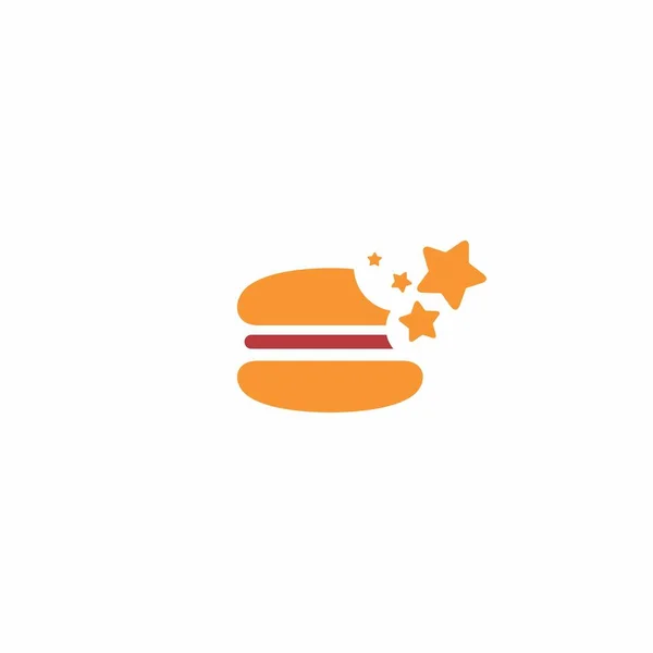 Burger Star Logosu. Yiyecek ikonu vektörü. restoran logosu