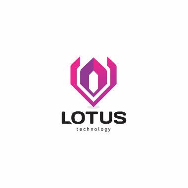 Lotus teknolojisi logosu. V harfi çiçek logosu. V Tech Simgesi