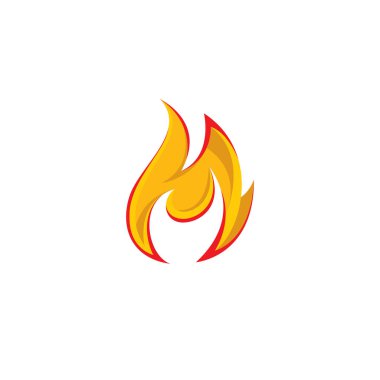 M Fire Logo Sembol vektör çizimi