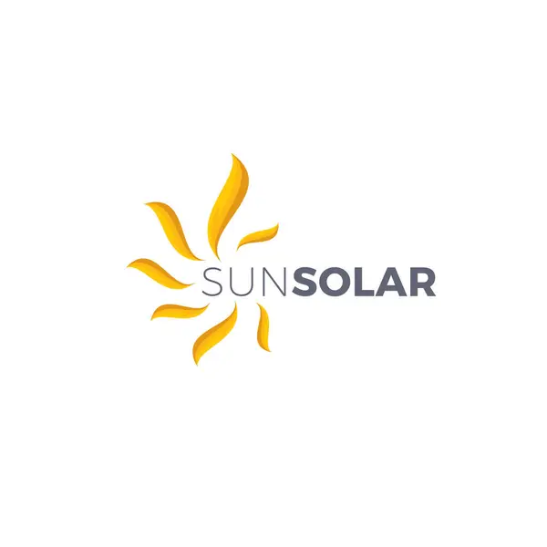 Güneş Güneş Logosu Tasarım Vektör Çizimi