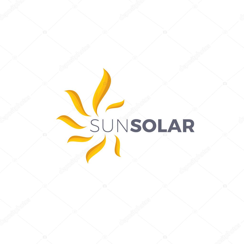 Sun Solar Logo Design vector illustration