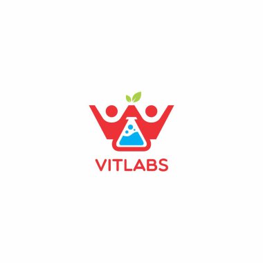 Vit Laboratuvarları Logosu Basit Tasarım. İki İnsan Logosu