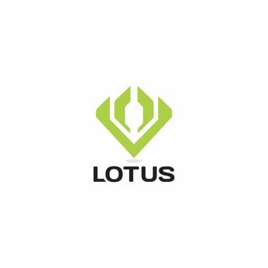 Lotus Teknoloji Logosu Basit Modern Tasarım. Lotus Çiçeği Logosu