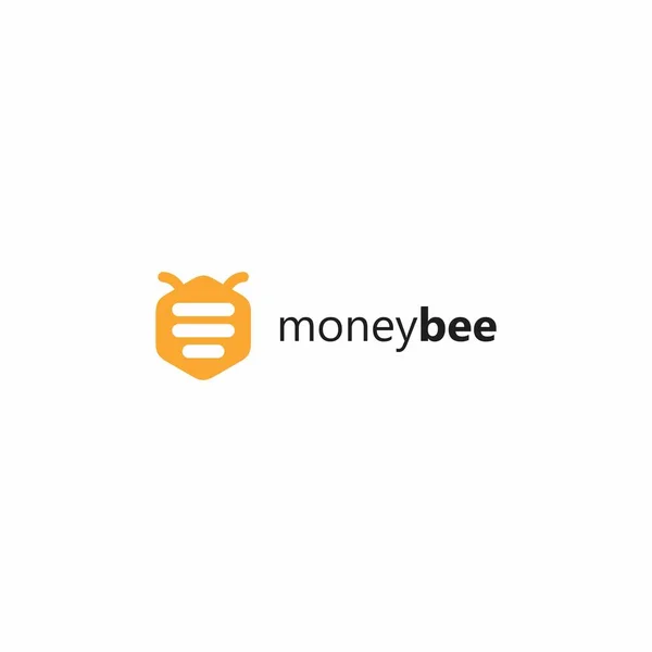 Logo Abeja Dinero Hexágono Bee Logo Vector Ilustraciones de stock libres de derechos