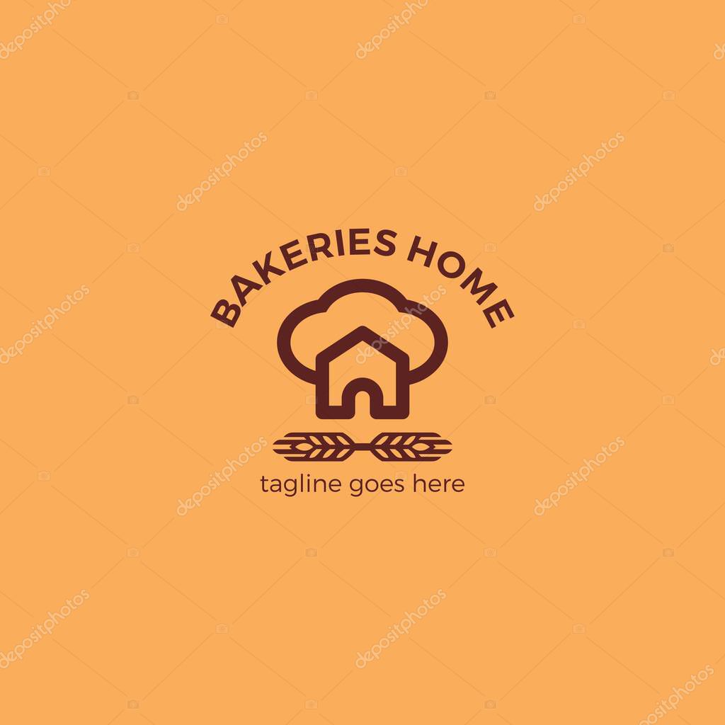 Bakeries Home Logo. Bakeries Vector Illustration