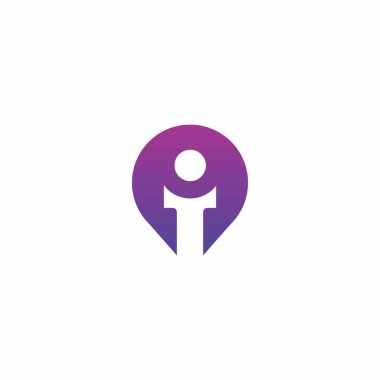 İnsanların logosunu iğnelerim. I harfi logo vektörü