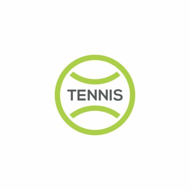 Tenis topu logosu basit ve temiz tasarım. top simgesi