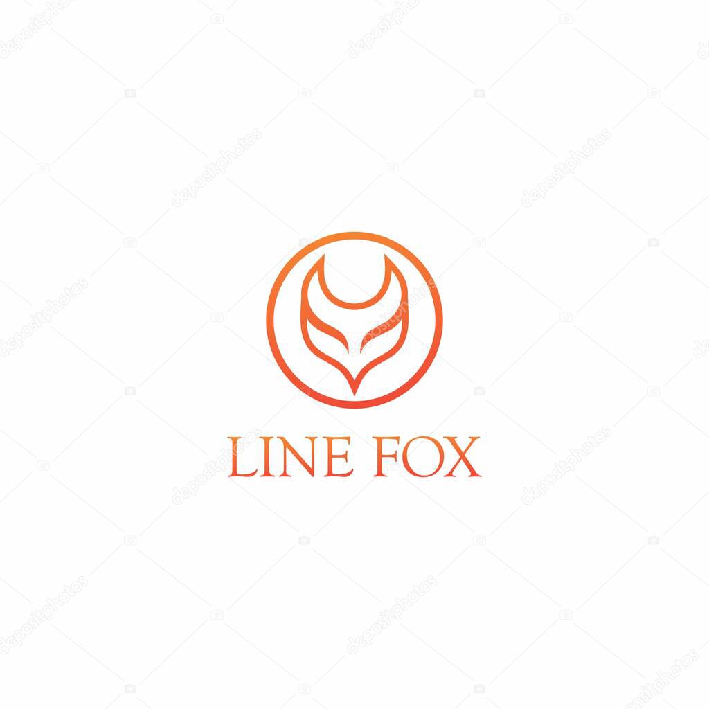 Line Fox Logo. Fox Head Logo Design