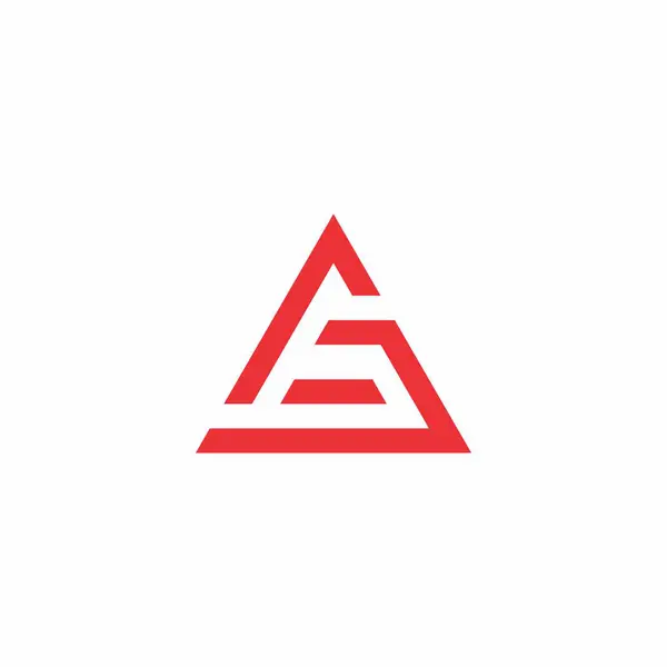 Triângulo Logo Com Cor Vermelha Carta Ícone —  Vetores de Stock