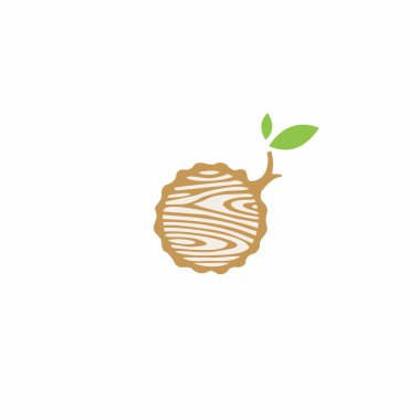 Ağaç Yetiştiren Yaprak Logosu. Tahta Vektör