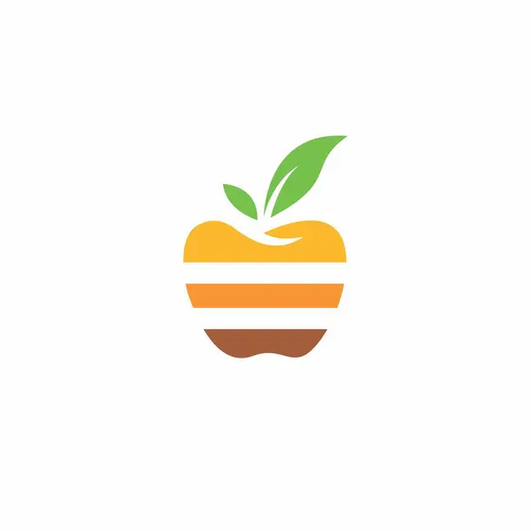 Äpple Abstrakt Logotyp Apelsinfruktsikon — Stock vektor