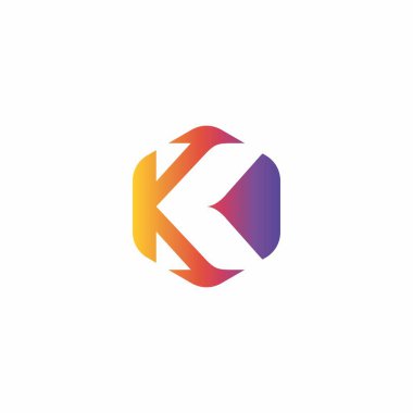 K Hexagon Logosu. K Simgesi vektörü