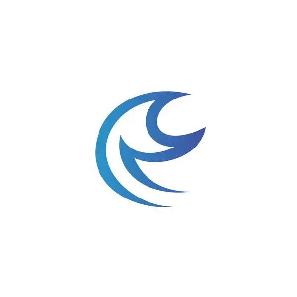 Logo Wave Lettre Vecteur Icône — Image vectorielle