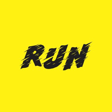 RUN Harf Logosu. Spor Logosu