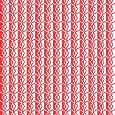 Kırmızı ve Beyaz Renkli Soyut Geometrik Kusursuz Desen