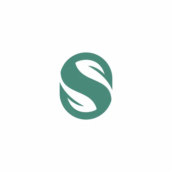S Yaprağı Logo Vektör İllüstrasyonu. S Simgesi Doğası