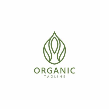 Organik yaprak logo taşıyıcısı. Doğal Logo Tasarımı