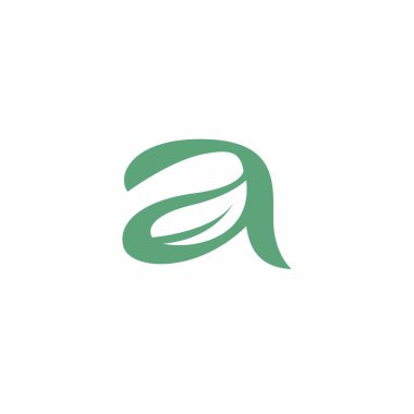 A harfi yaprak logo taşıyıcısı. Baş Yaprak Doğa Logosu