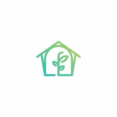Yeşil Ev Logo Vektörü. Doğa Santrali Logosu