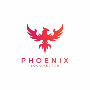 Phoenix logo vektör çizimi. Kuş Simgesi vektörü