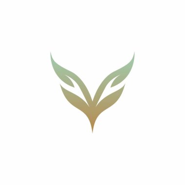 V harfli Yaprak Logosu Tasarımı. V Başlangıç Logosu
