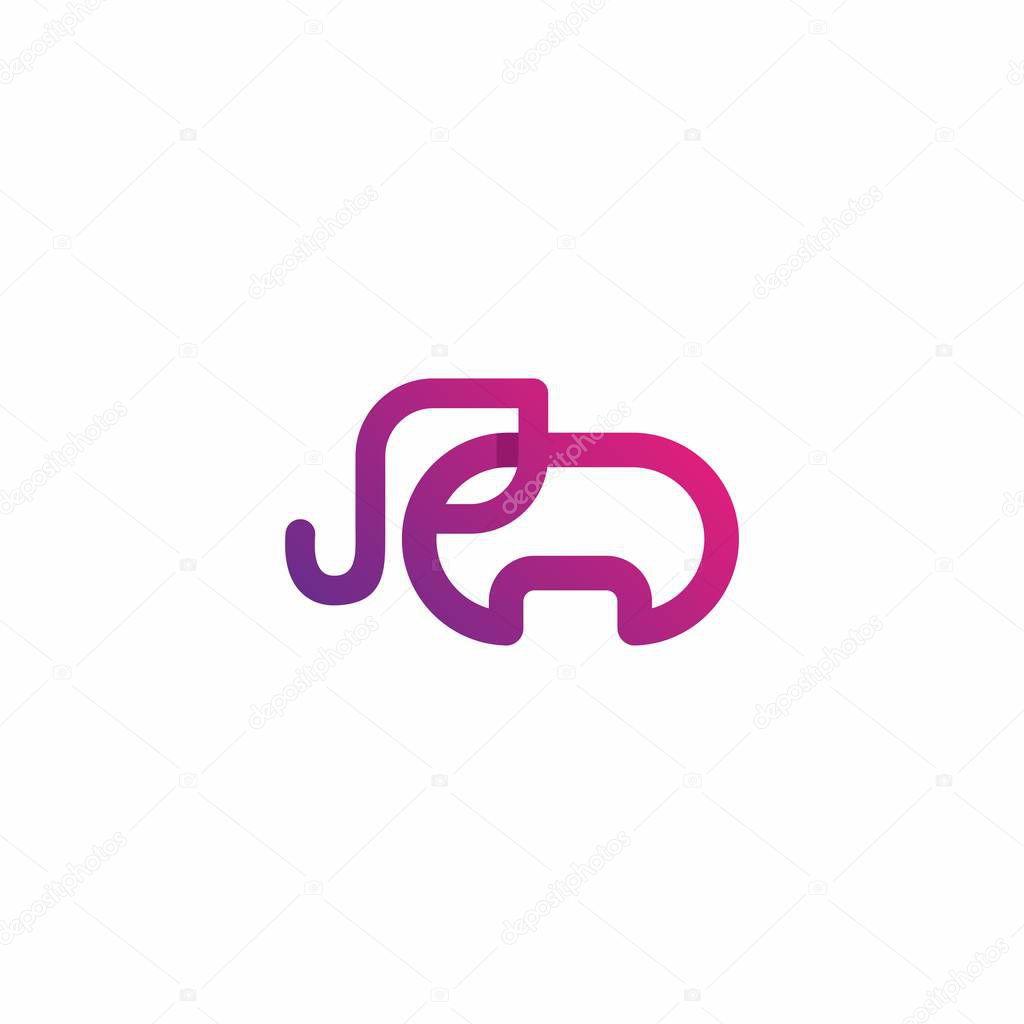 Elephant line logo vector