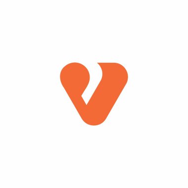 V Modern Logo Tasarımı. V Simgesi Basit Vektörü