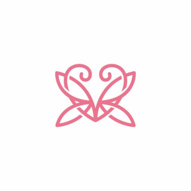 Aşk Kelebeği Logo Vektörü. Aşk Satırı Simgesi