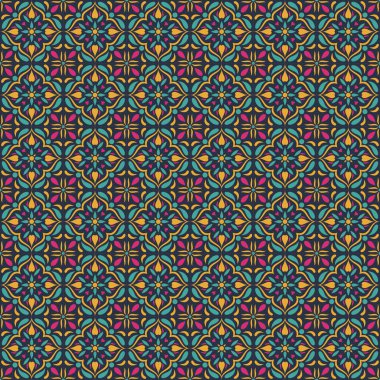 Lüks bir talavera vektör kusursuz desen. Süs, Geleneksel, Etnik, Arapça, Türkçe, Hintçe motifler.