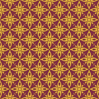 Maroon Gold lüks vektör kusursuz desen. Süs, Geleneksel, Etnik, Arapça, Türkçe, Hint motifleri. Kumaş ve tekstil için harika, duvar kağıdı, ambalaj tasarımı