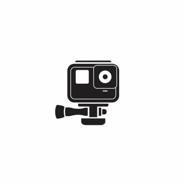 Kamera simgesi logo vektörü. Aktif spor için kamera. Gopro Kamera