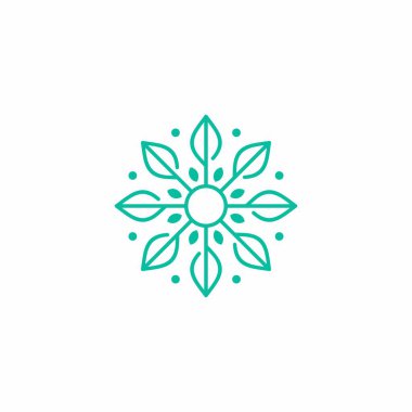 Çember Yaprak Logo Süsleme Tasarımı. Organik Simge Vektörü