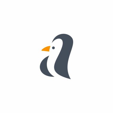 A harfi ve penguen vektör logosu